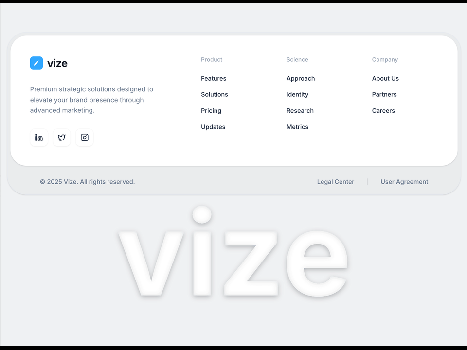 “Vize Footer”｜来源 MotionSites｜原分类 区块